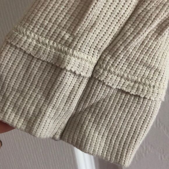 Chaser Oatmeel Colored Waffle Long Sleeve Shirt - Picture 5 of 7